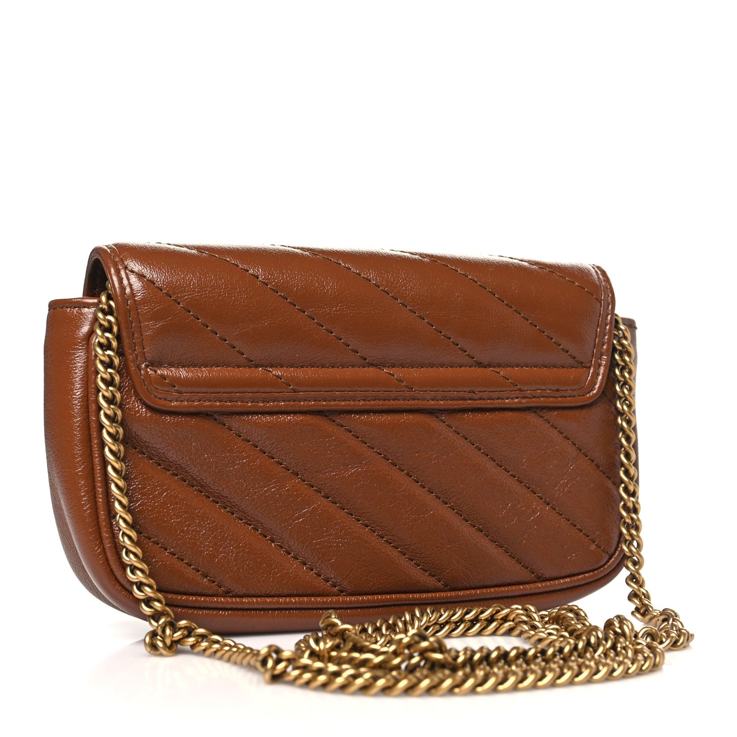 Azalea Calfskin Matelasse Diagonal Super Mini GG Marmont Shoulder Bag Cuir