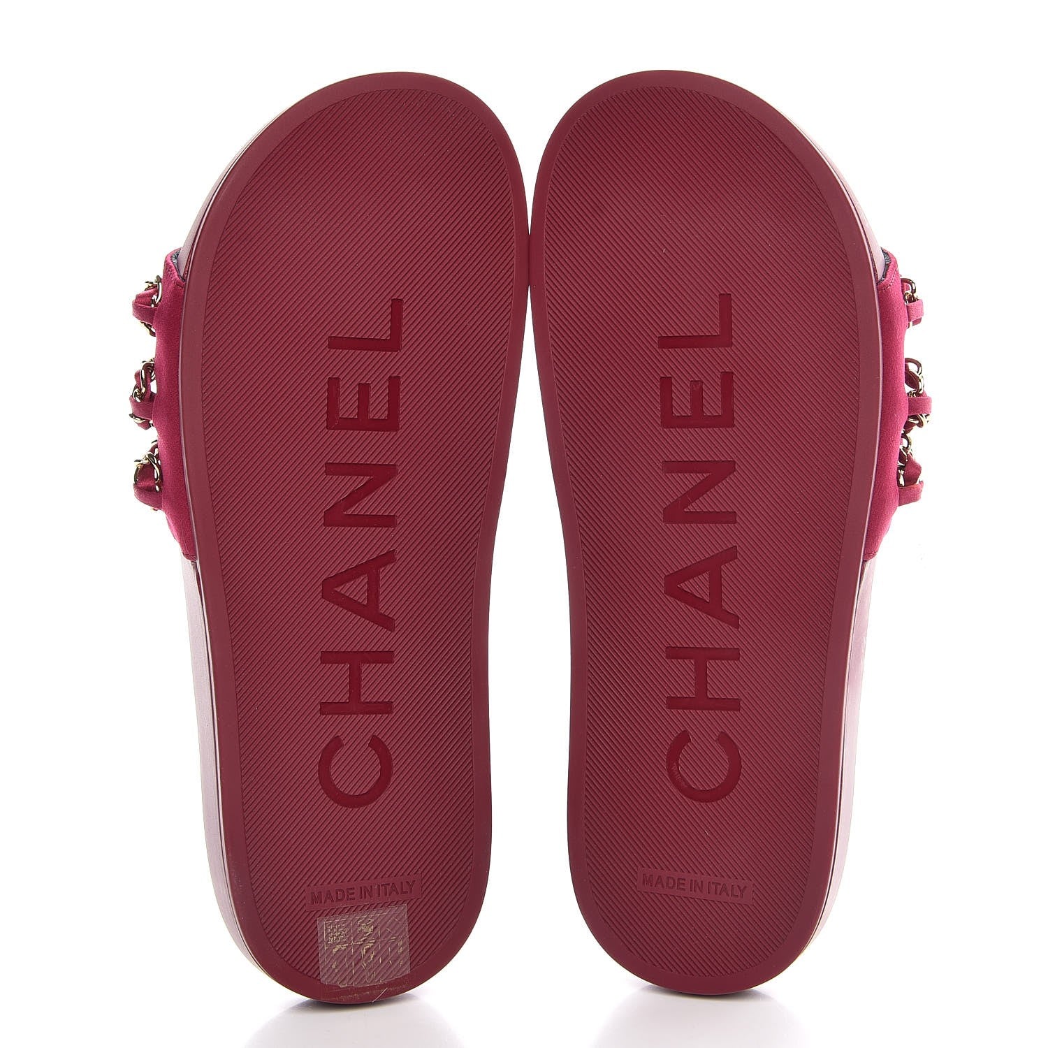 Chanel Satin Chain Flat Sandals 35 Dark Fuchsia 5 of 8