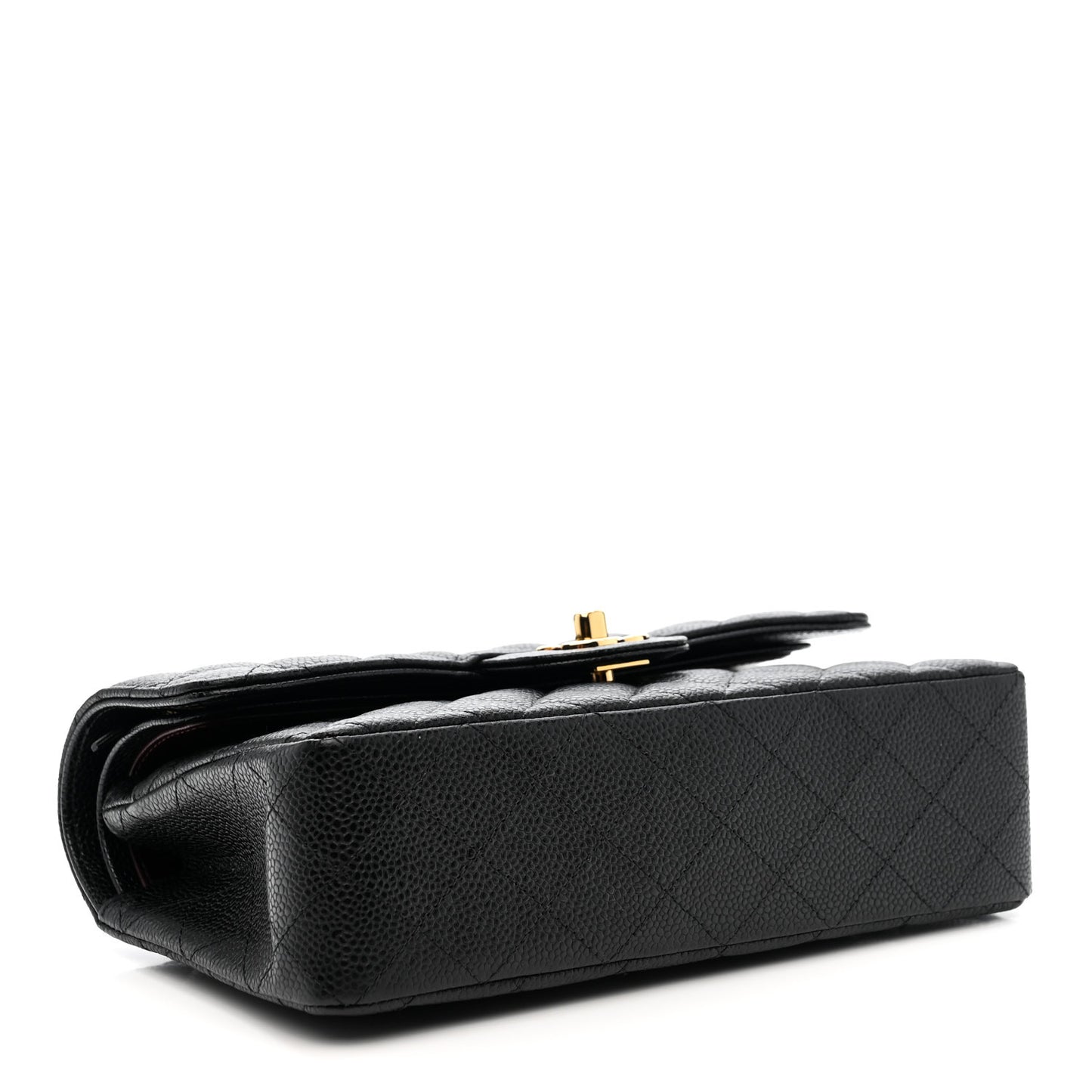 Caviar Quilted Small Double Flap Black