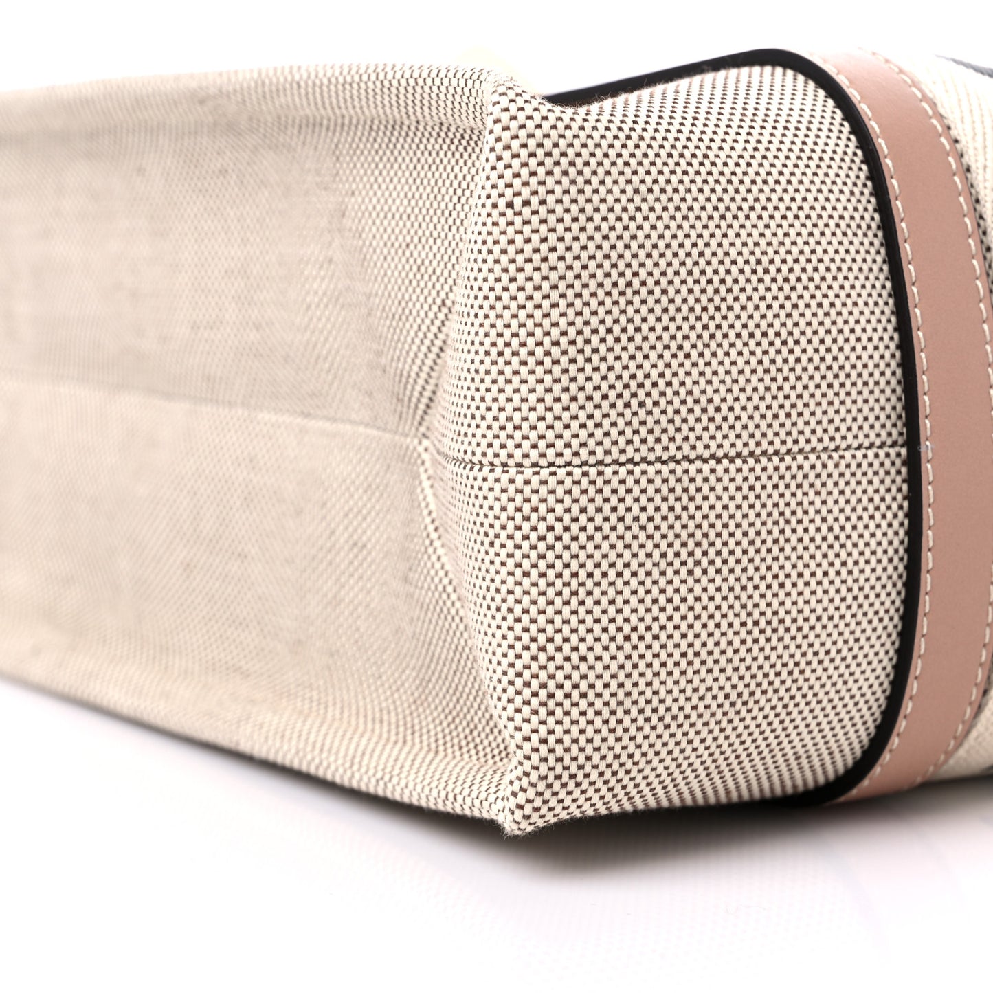 Cotton Calfskin Medium Woody Ribbon Tote Biscotti Beige