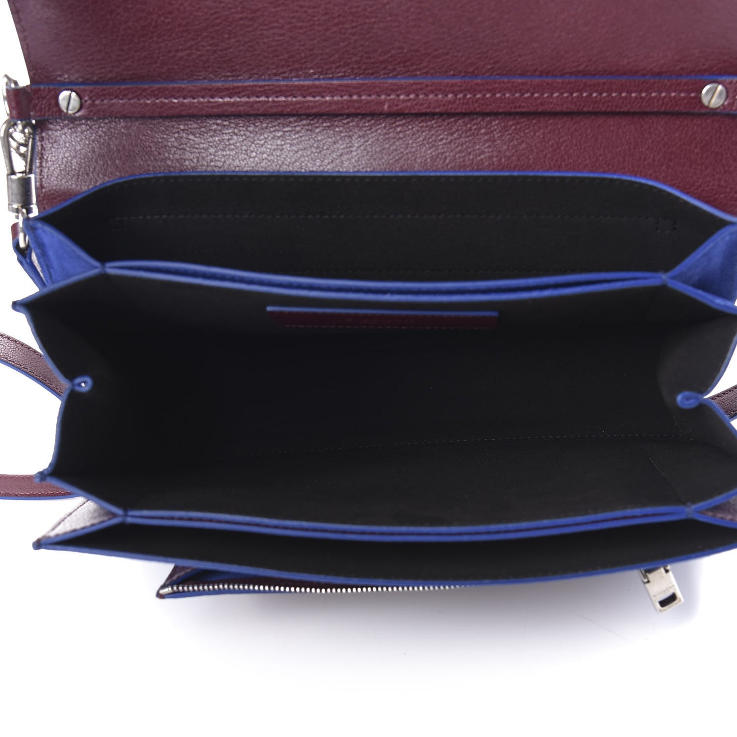Goatskin Suede Medium GV3 Shoulder Bag Aubergine Blue
