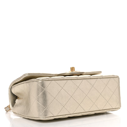 Chanel Metallic Lambskin Quilted Mini Rectangular Flap Gold 3 of 8