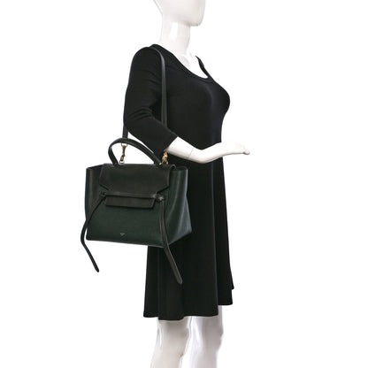 Celine Goatskin Smooth Calfskin Mini Belt Bag Dark Green 2 of 9