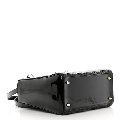 Christian Dior Patent Cannage Medium Lady Dior Black 4 of 12