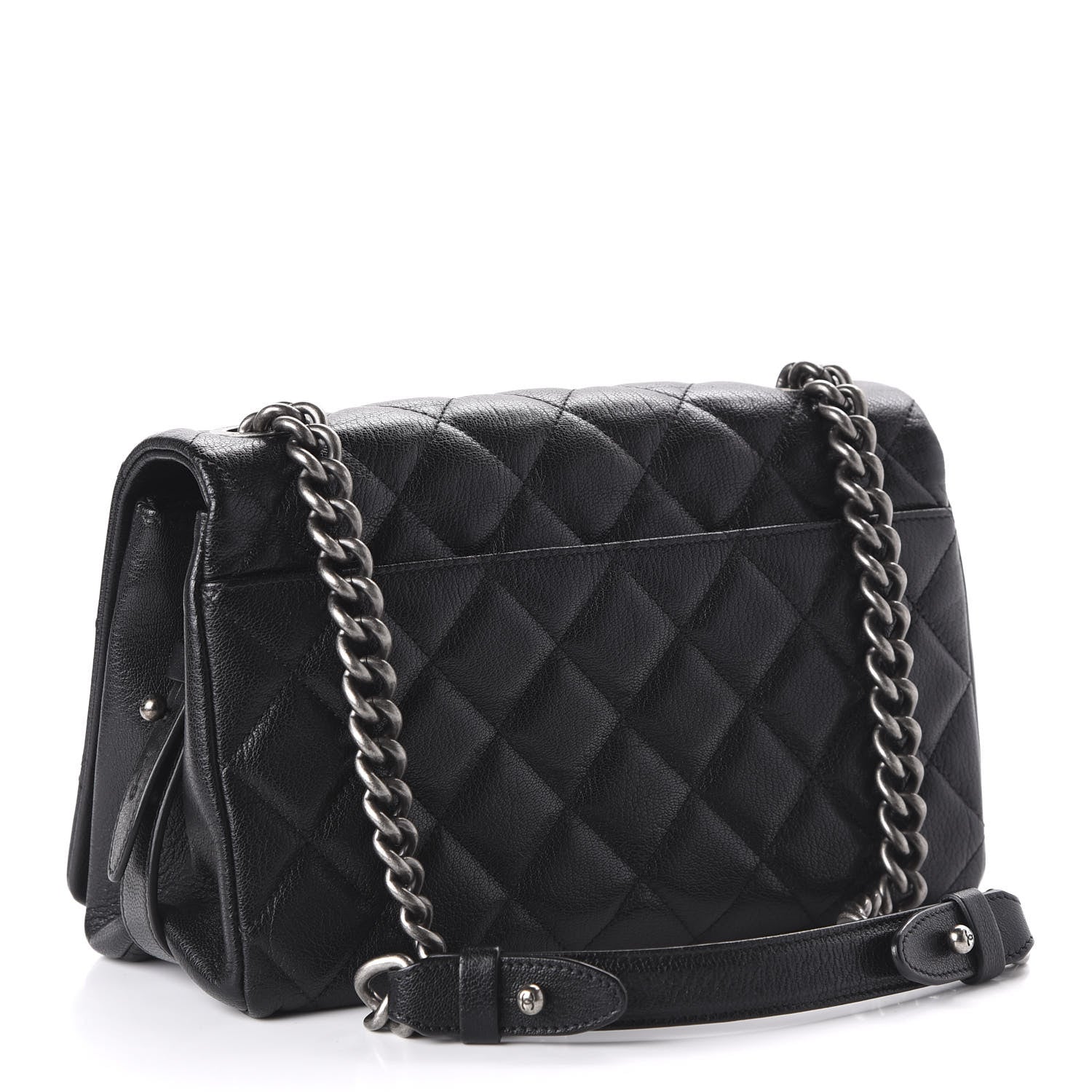 Chanel Goatskin Quilted Medium City Rock Flap Black 3 of 10