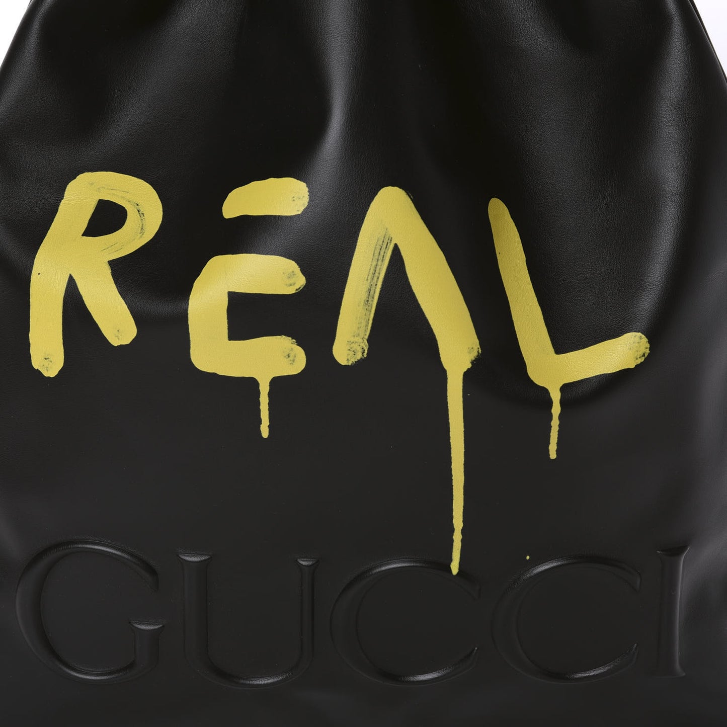 Calfskin Small GucciGhost Drawstring Backpack Black