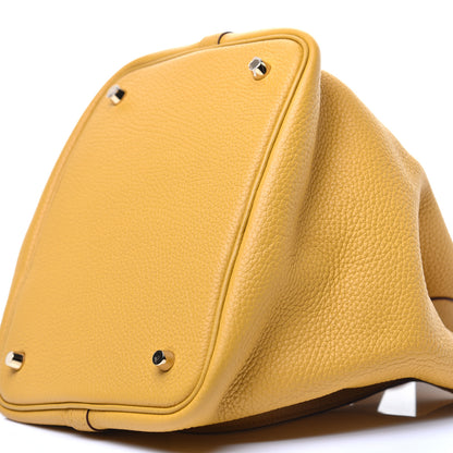 Hermes Taurillon Clemence Picotin Lock 22 MM Jaune Ambre 8 of 9