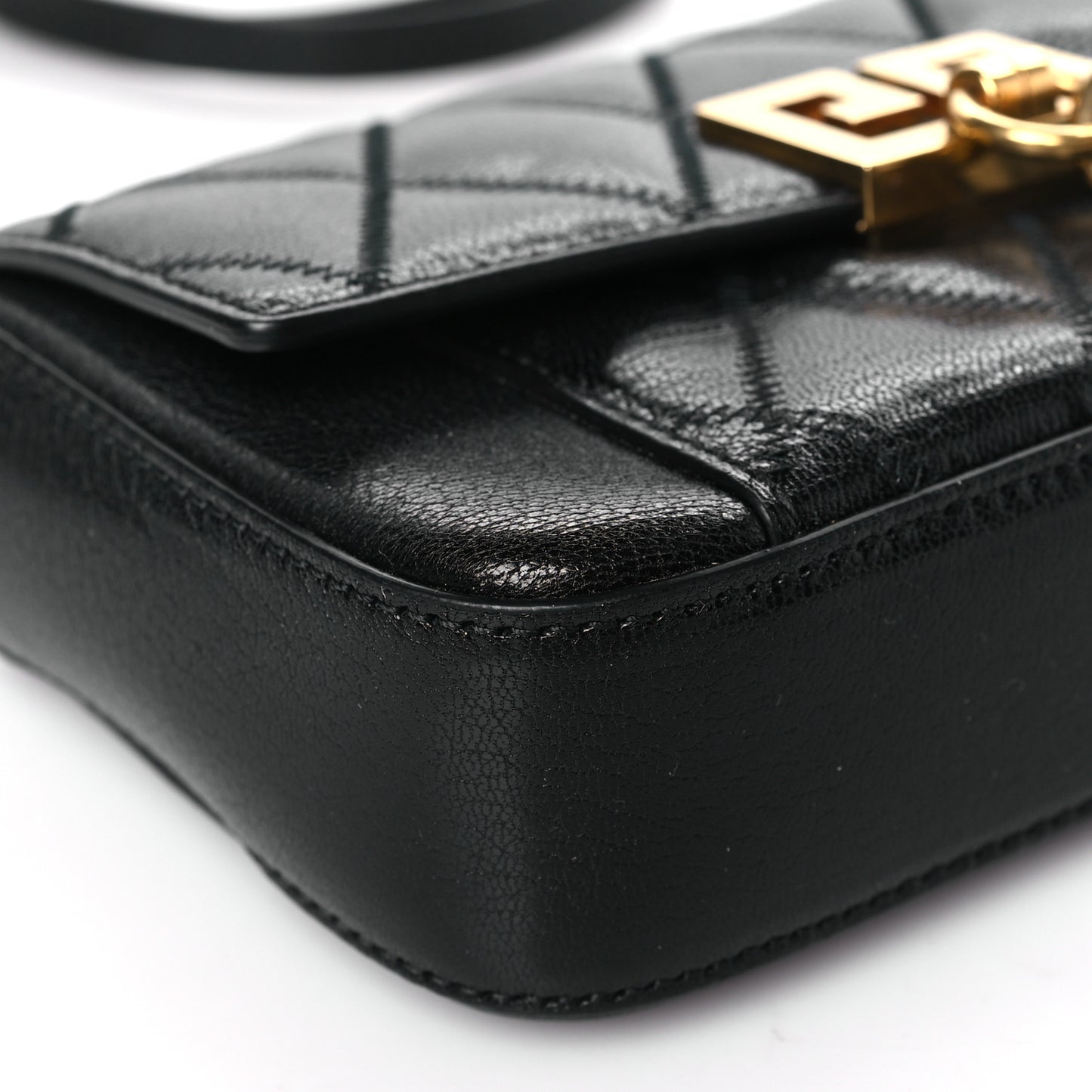 Goatskin Quilted GV3 Mini Pocket Convertible Bag Black