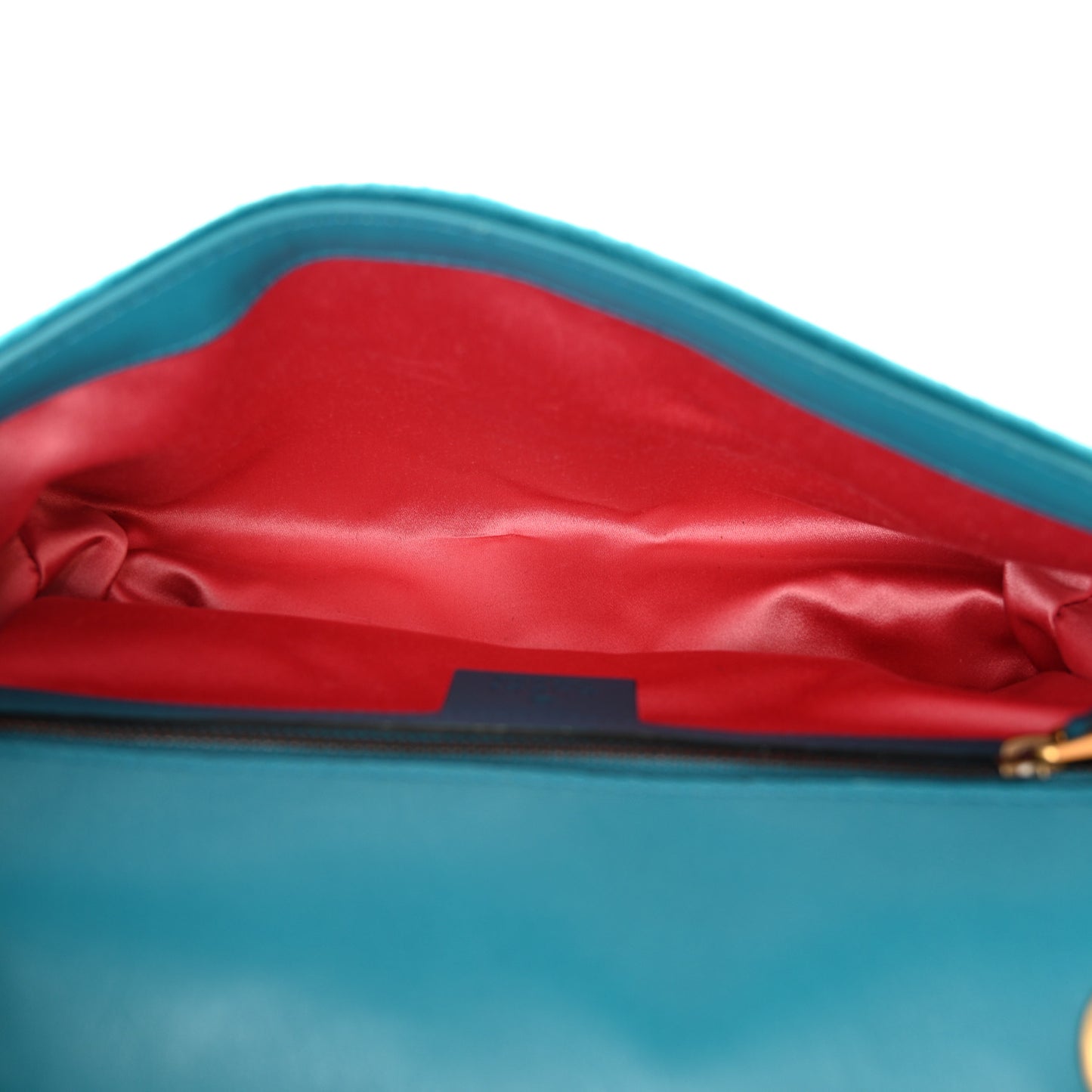 Velvet Matelasse Small GG Marmont Shoulder Bag Pavone Cyan