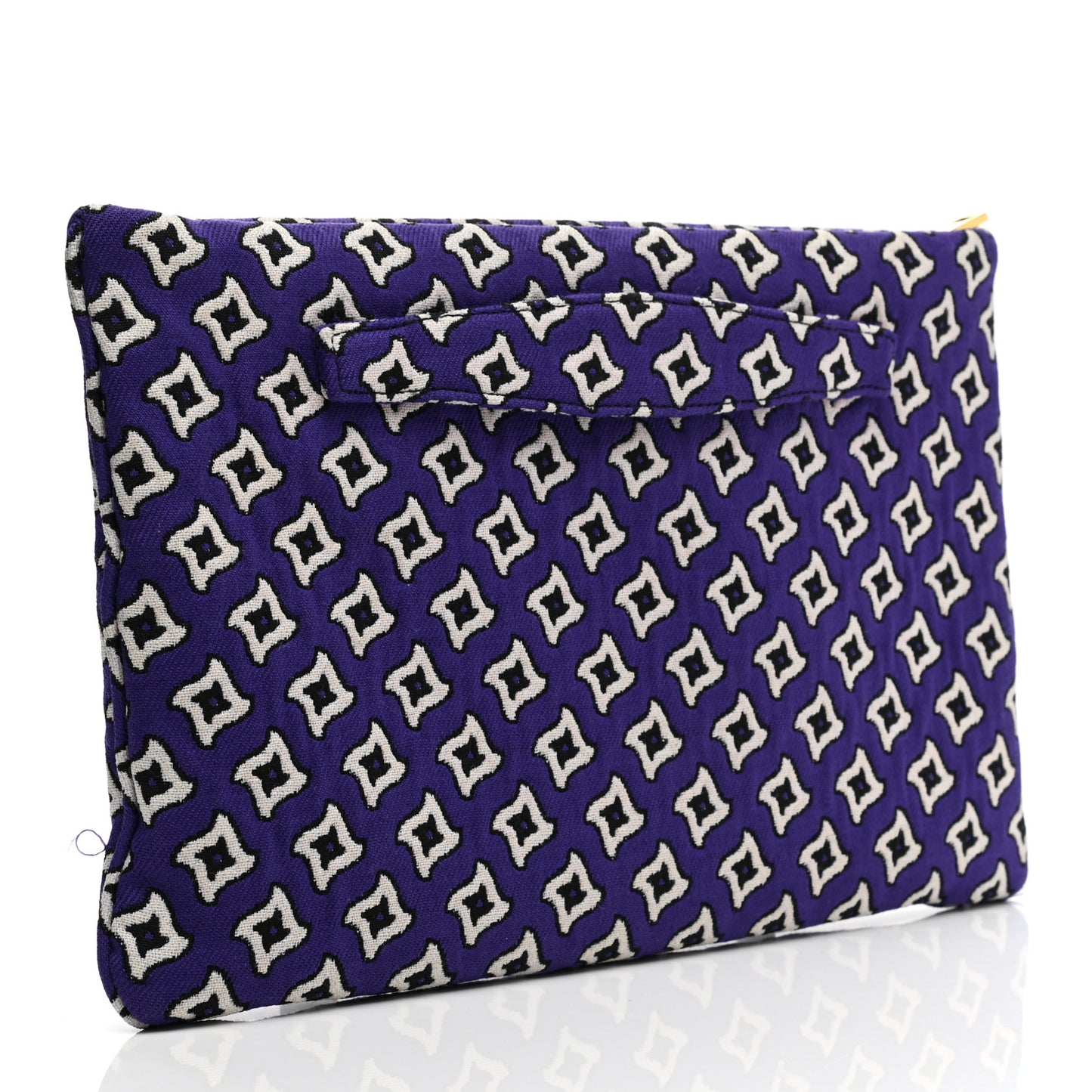 Tessuto Jacquard Large Clutch Purple White