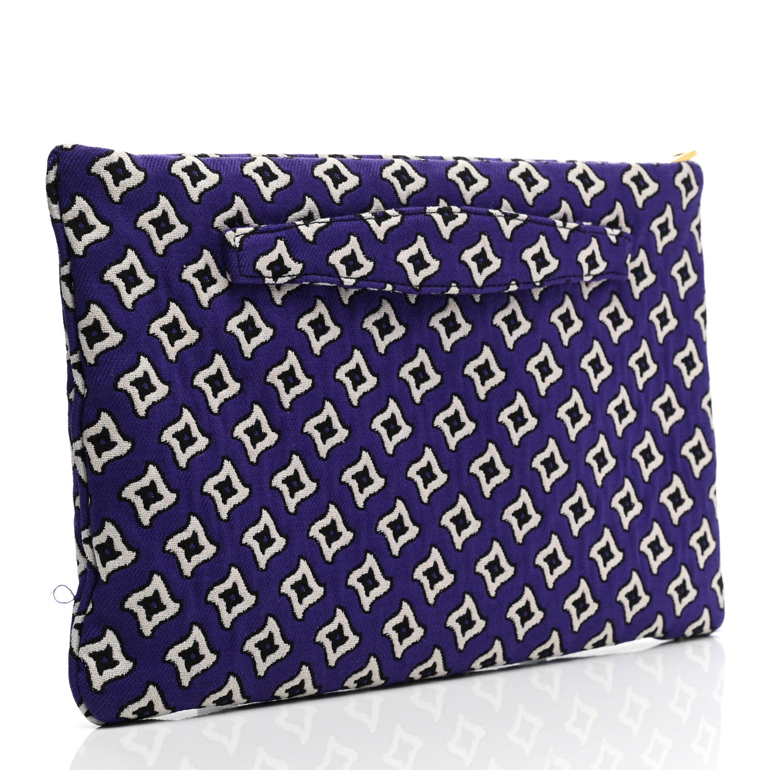 Prada Tessuto Jacquard Large Clutch Purple White 3 of 9