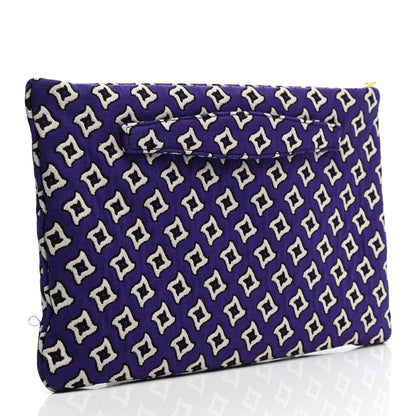Prada Tessuto Jacquard Large Clutch Purple White 3 of 9