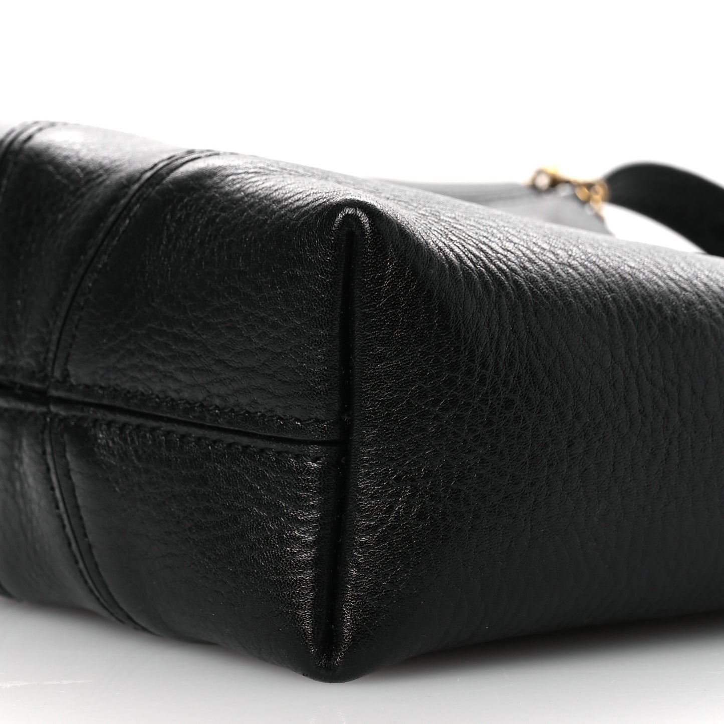 Grained Calfskin Small Spin Tote Black