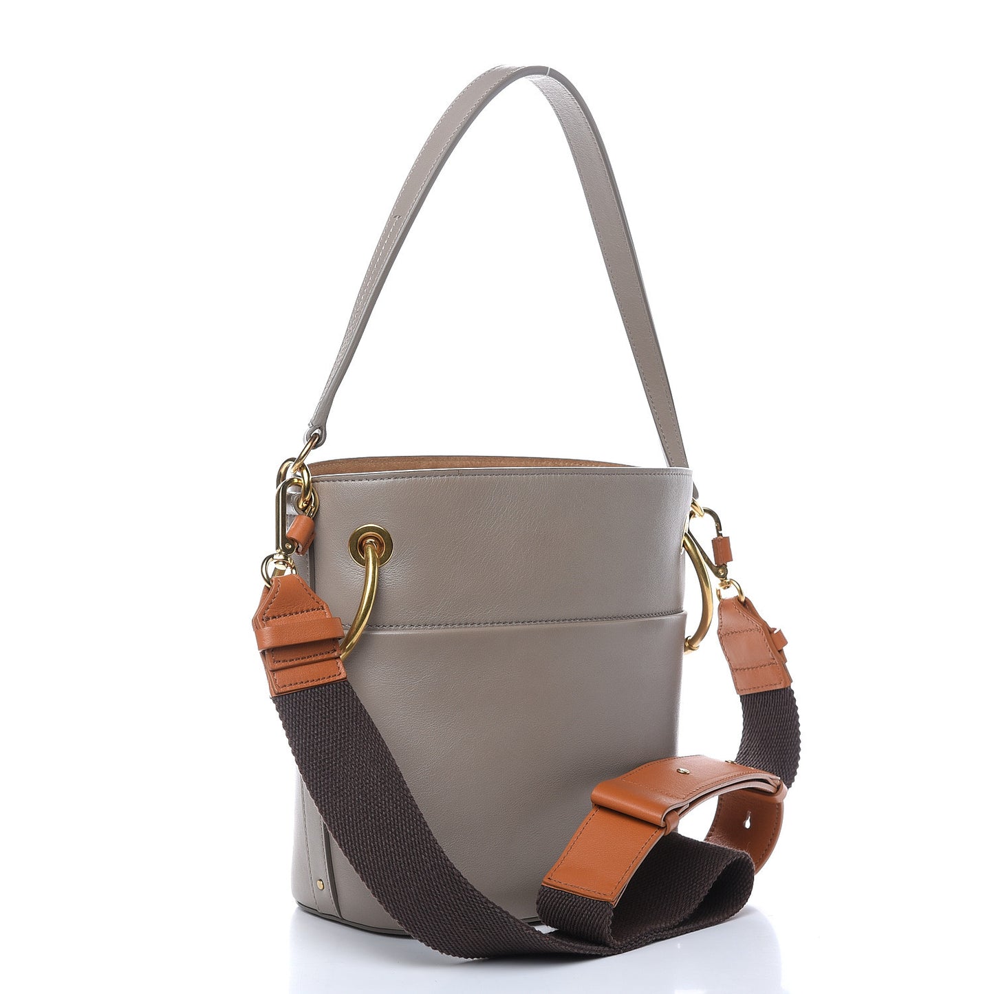 Smooth Calfskin Small Roy Bucket Bag Motty Grey