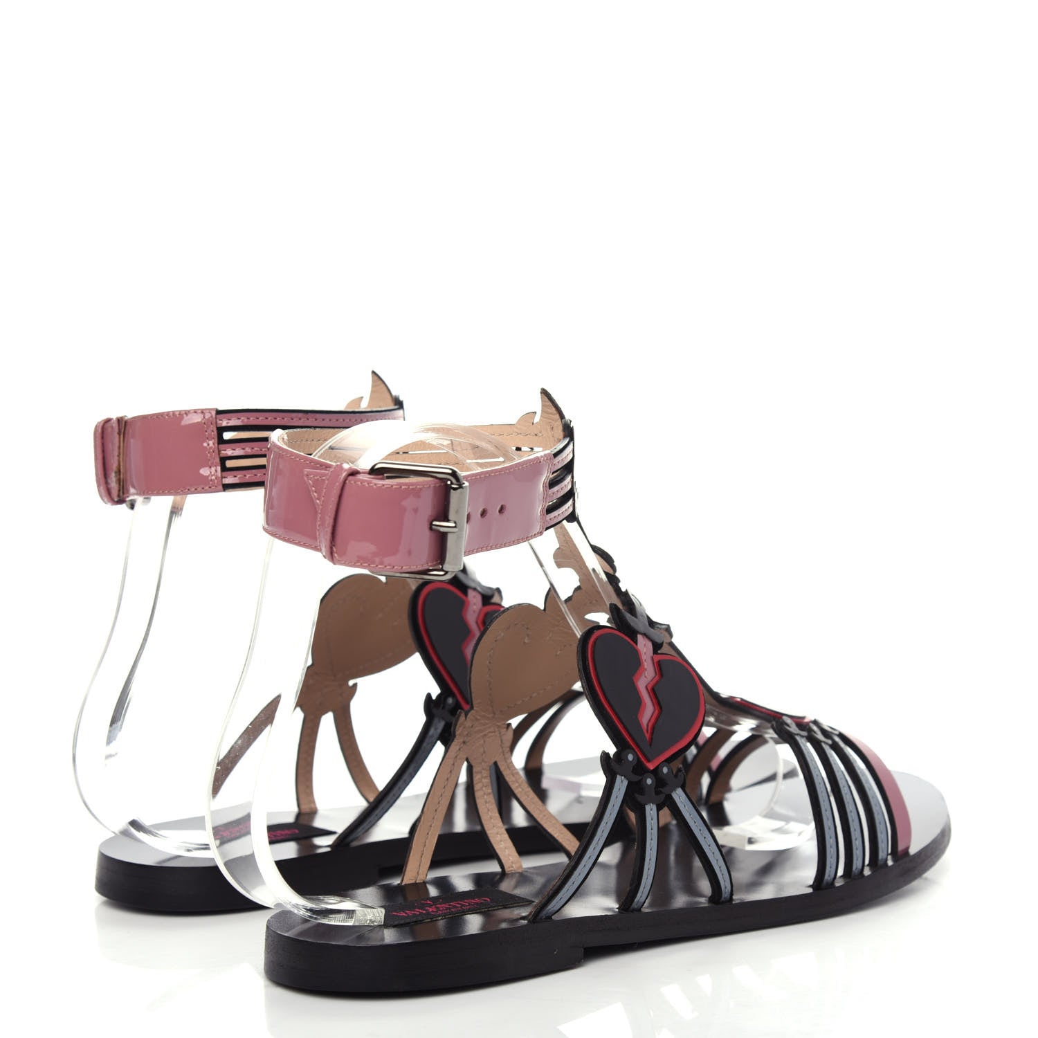 Valentino Garavani Nappa Loveblade Caged Flat Sandals 38 Black 4 of 9