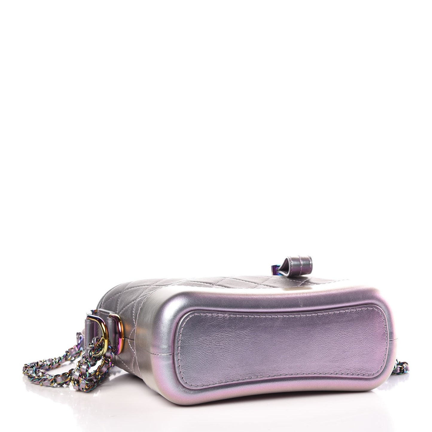 Iridescent Lambskin Calfskin Quilted Small Gabrielle Hobo Light Purple