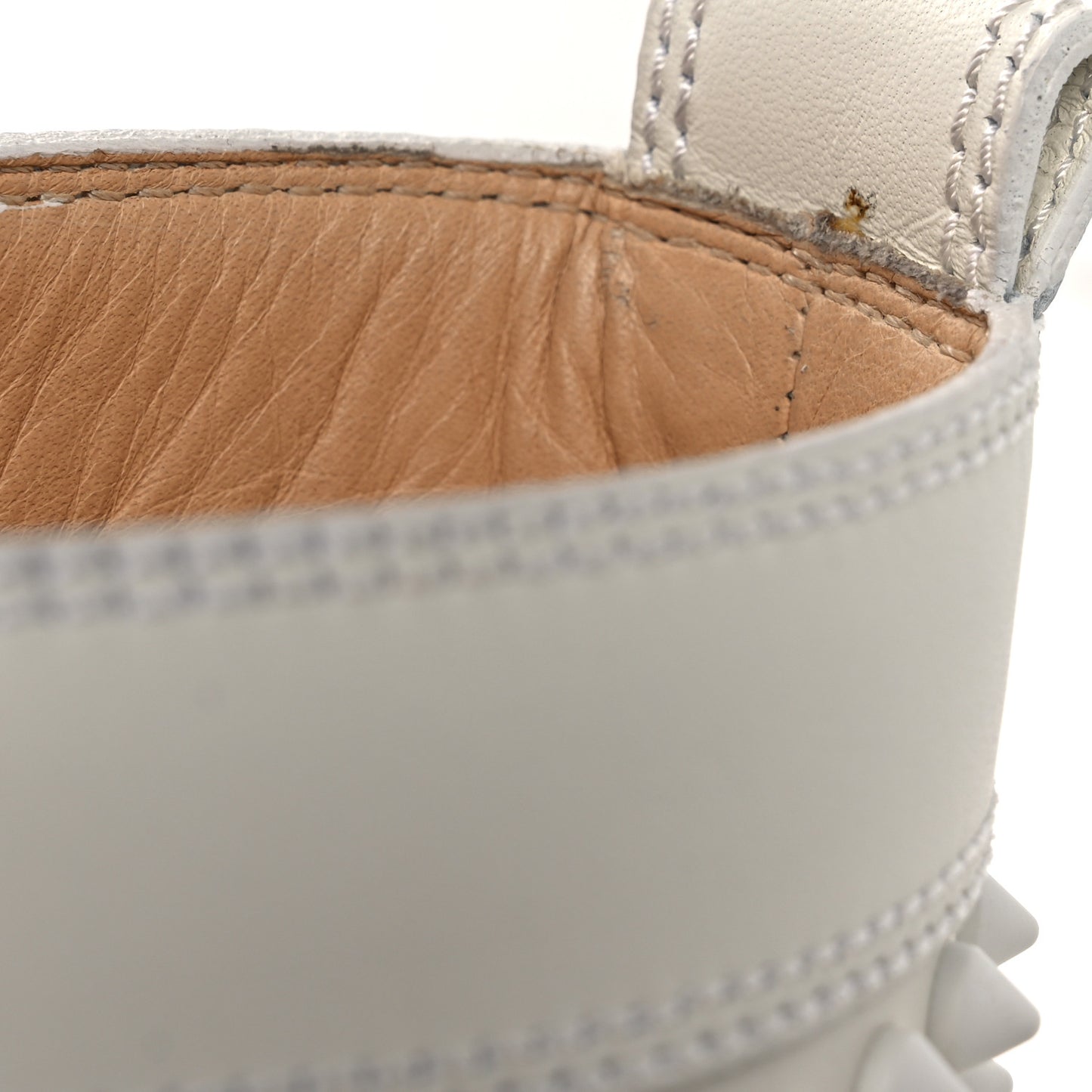 Nappa Laminato Dino Spikes Mens Yang Louis Flat Sneakers 45 Latte Silver