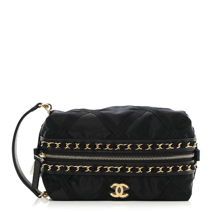 Chanel Nylon Grosgrain Lifestyle Pouch With Sleep Mask Black 3 of 8