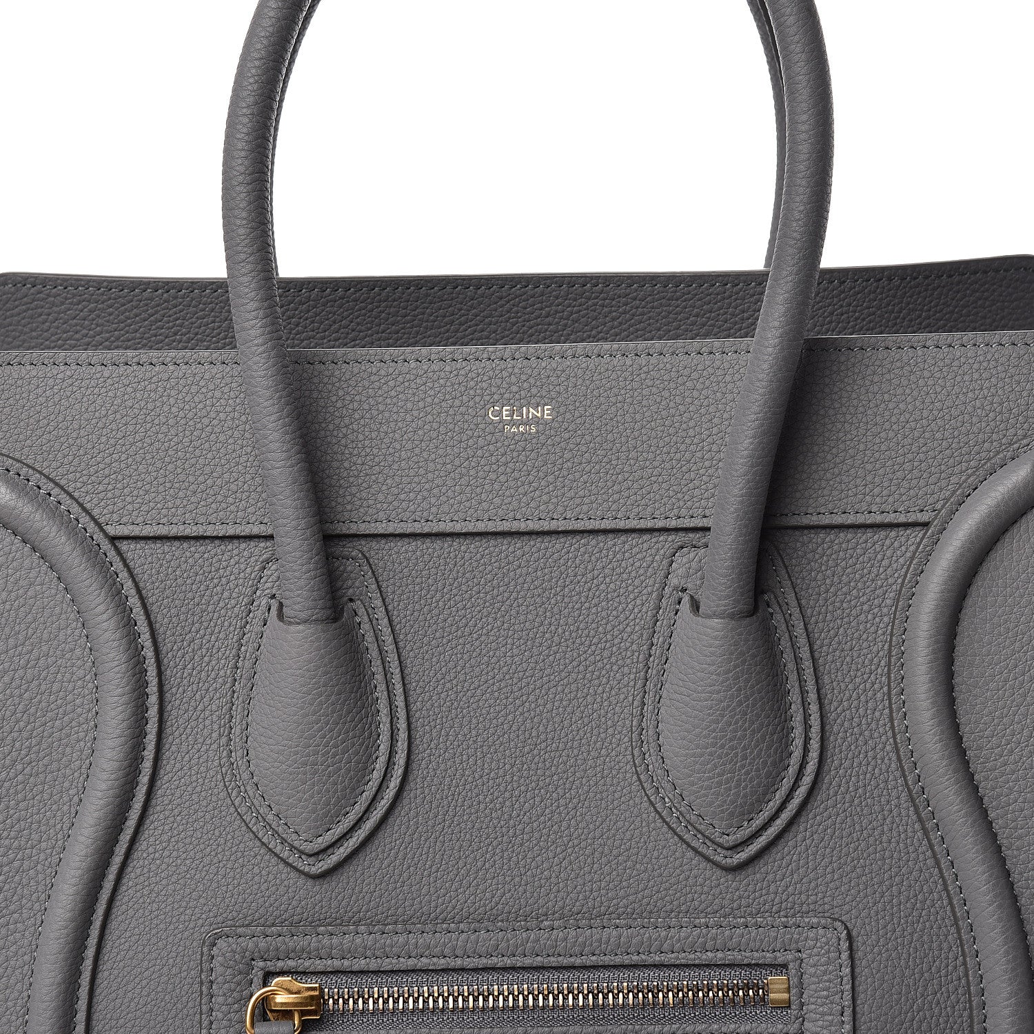 Celine Baby Drummed Calfskin Micro Luggage Kohl 6 of 13