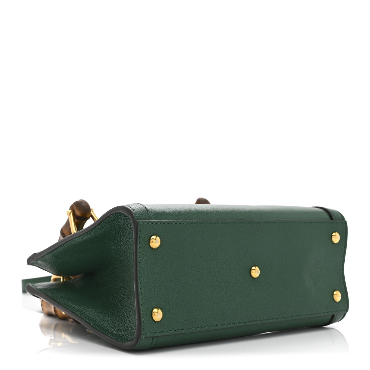 Wonka Grain Calfskin Mini Diana Tote Bag Green Yellow Fluo