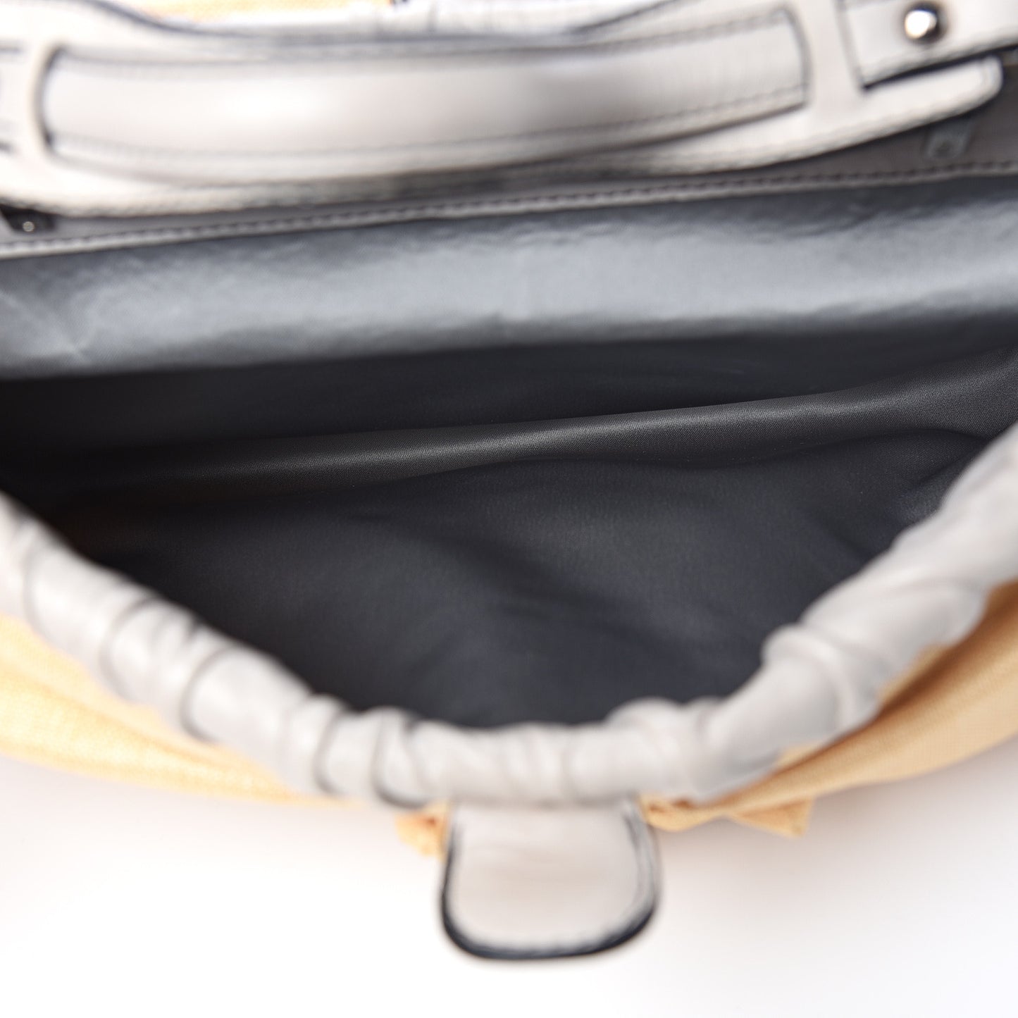 Vitello Raffia Flower Satchel Sand