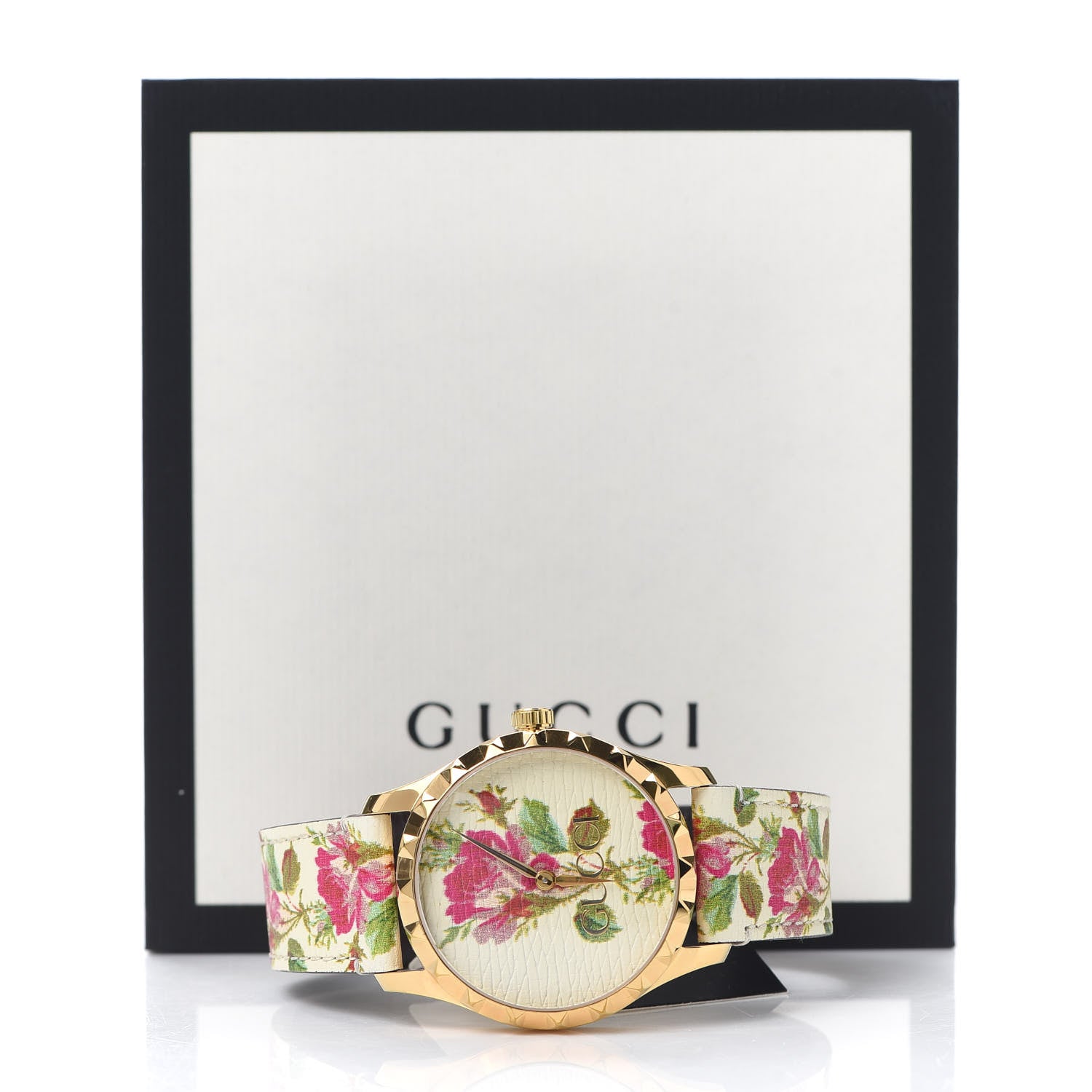 Gucci Stainless Steel Calfskin 38mm G-Timeless Floral Quartz Watch Ivory 5 of 5