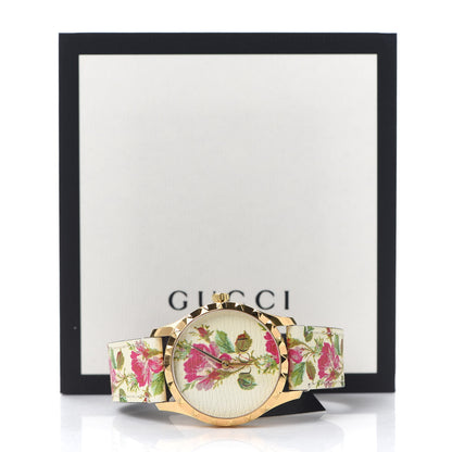 Gucci Stainless Steel Calfskin 38mm G-Timeless Floral Quartz Watch Ivory 5 of 5