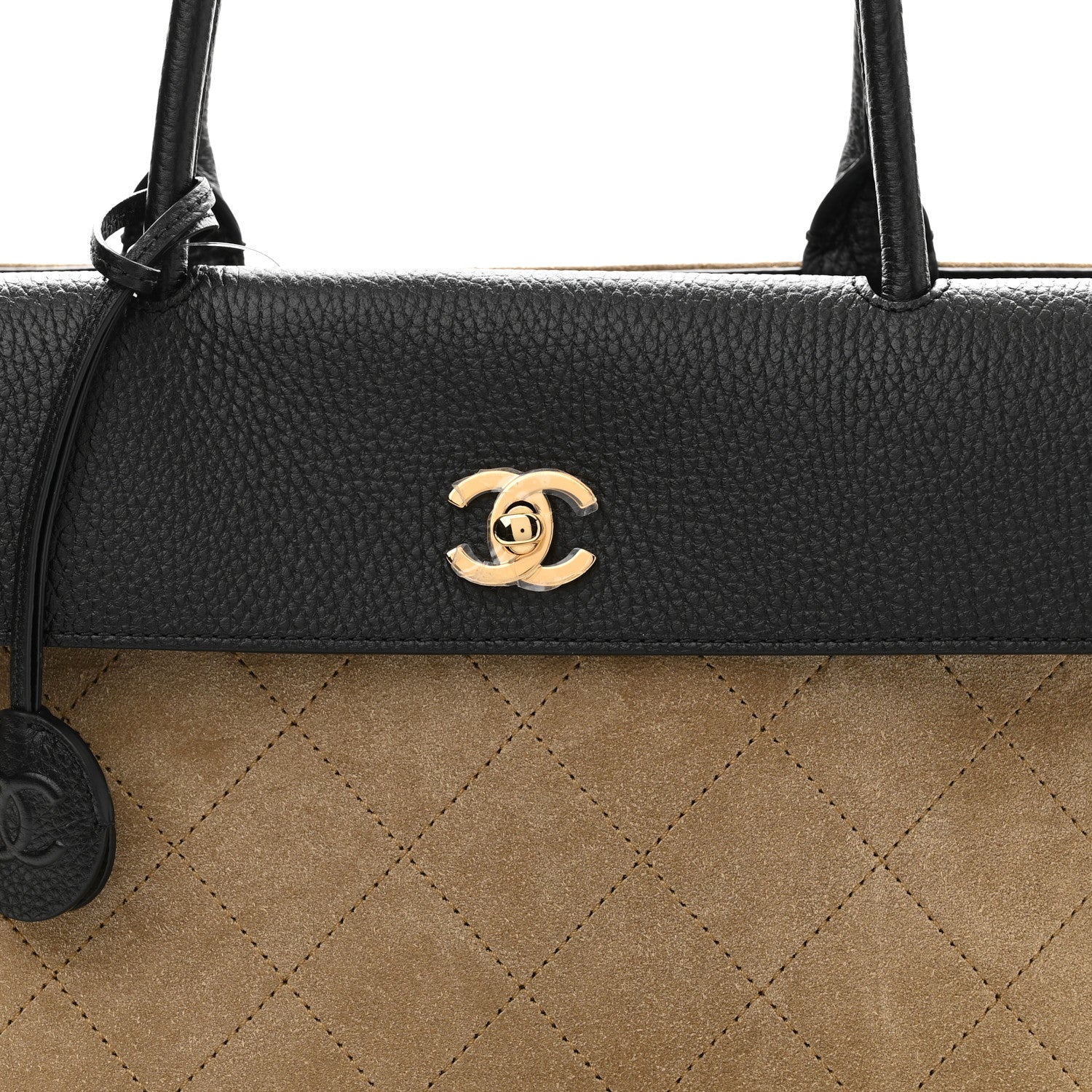 Chanel Grained Calfskin Suede Urban Essentials Large Shopping Bag Dark Beige Black Dark Beige Black 8 of 11