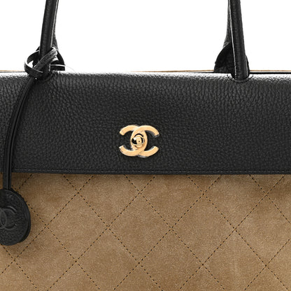 Chanel Grained Calfskin Suede Urban Essentials Large Shopping Bag Dark Beige Black Dark Beige Black 8 of 11