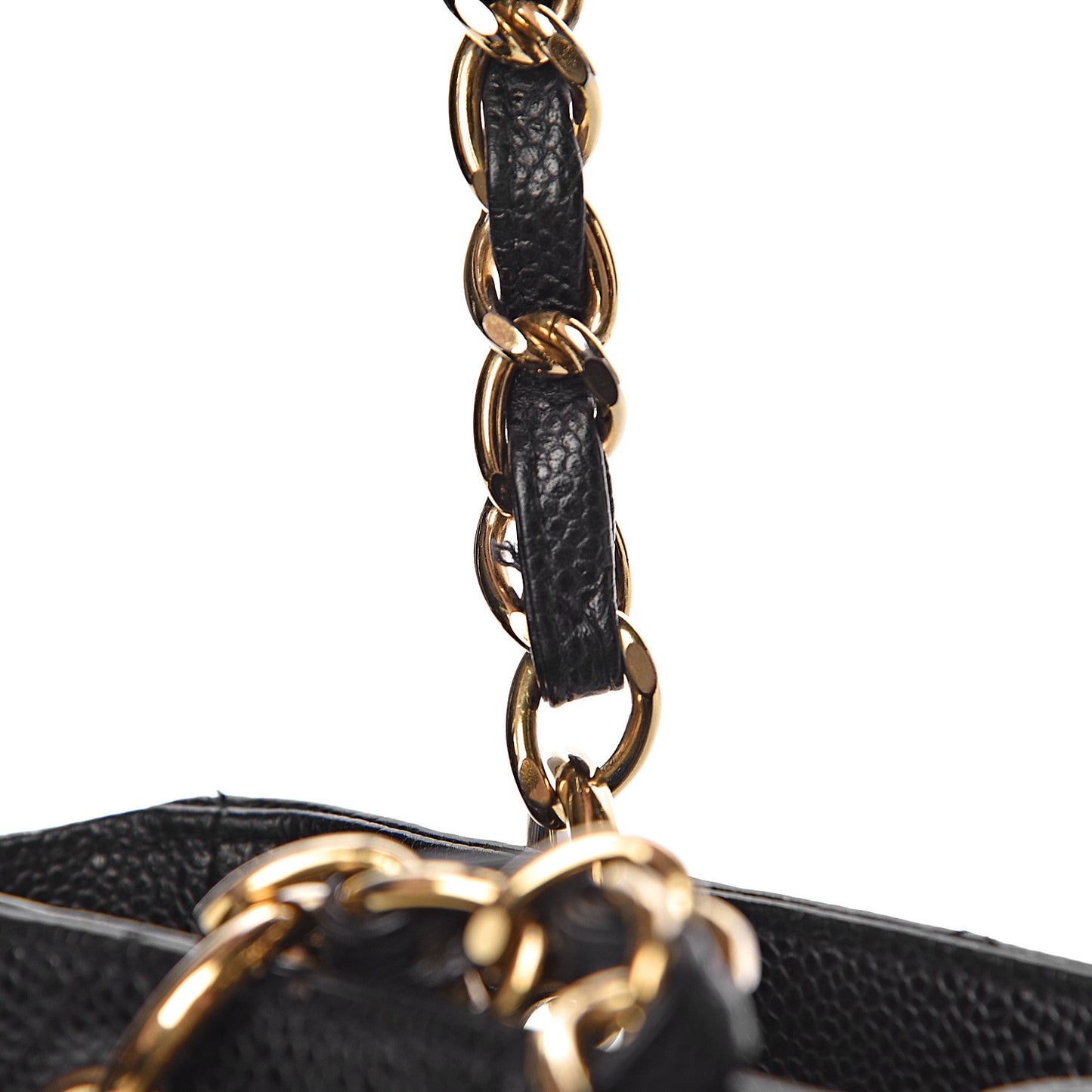 Caviar Quilted Petit Shopping Tote PST Black