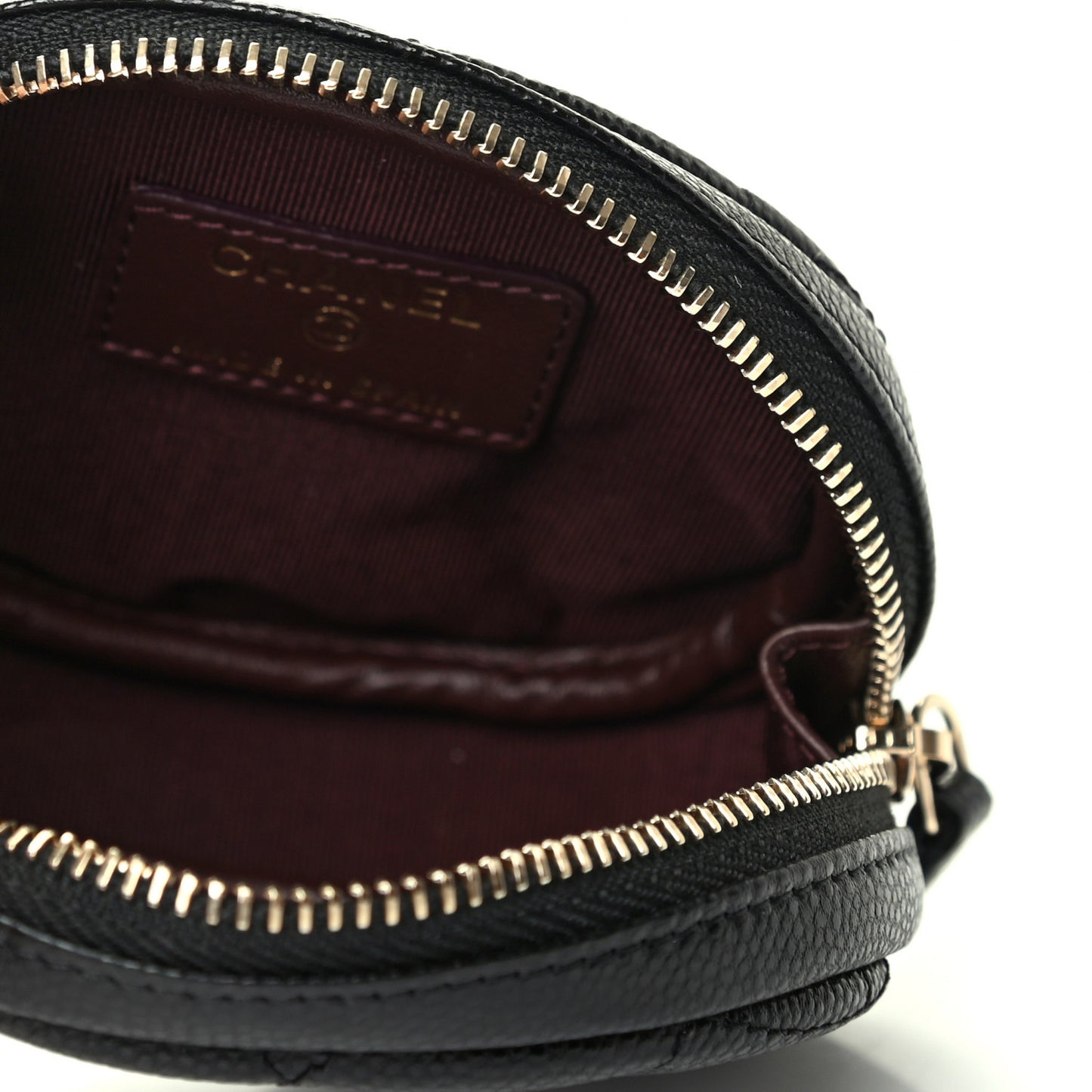 Caviar Quilted Zip Around Classic Coin Purse Black