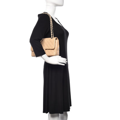 Chanel Caviar Quilted Medium Double Flap Beige 2 of 10