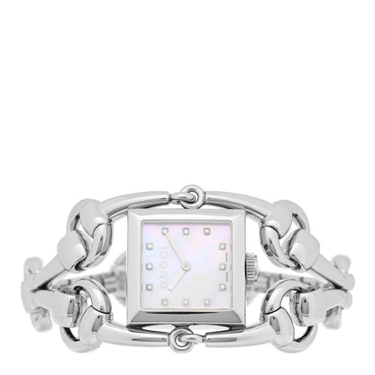 Gucci Stainless Steel Diamond Mother of Pearl 25mm Signoria Quartz Watch 2 of 4