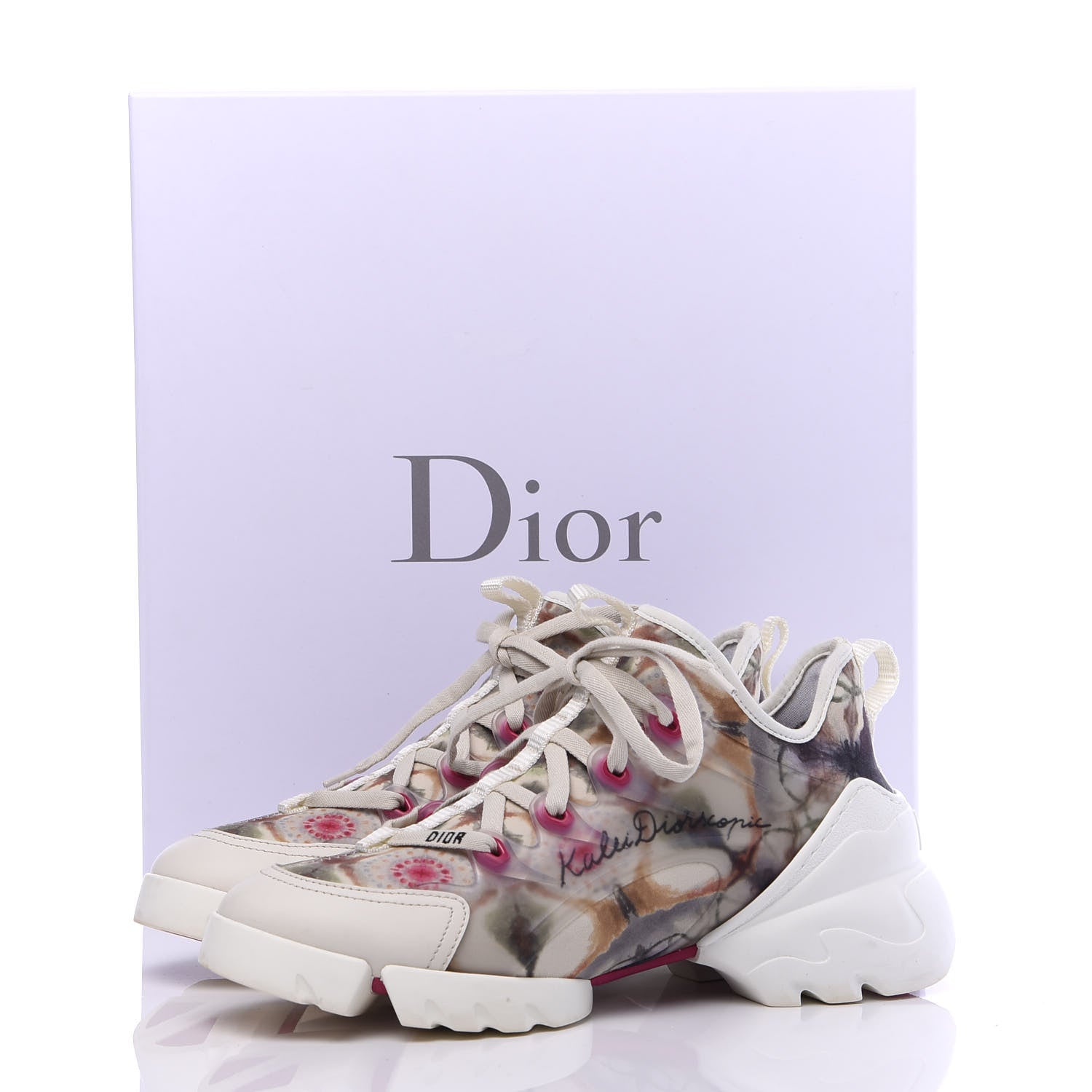 Christian Dior Neoprene Rubber Womens KaleiDiorscopic D-Connect Sneakers 37 White Cypress 10 of 10