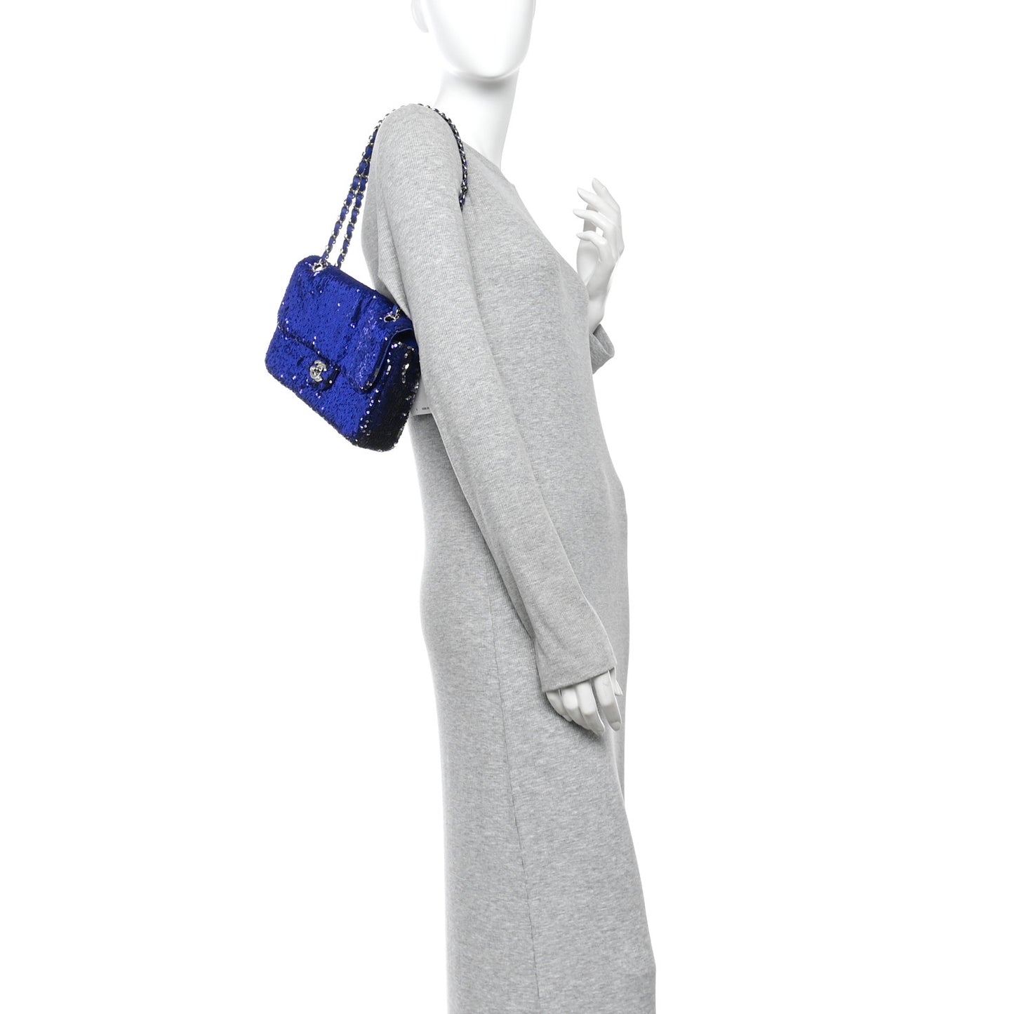 Sequin Medium Flap Dark Blue