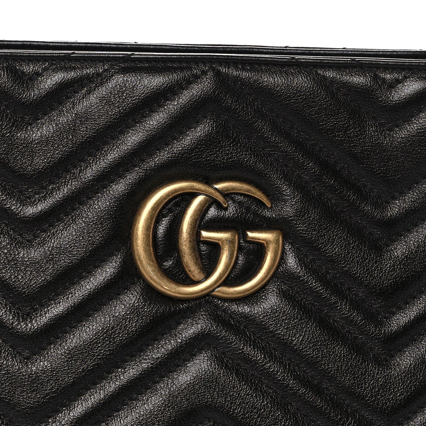 Vintage Calfskin Matelasse Medium GG Marmont Slim Tote Black