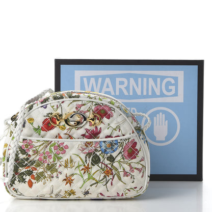 Gucci Canvas Flora Floral Trapuntata Small Zumi Dome Shoulder Bag White 21 of 21