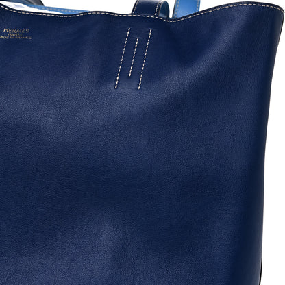 Hermes Taurillon Clemence Double Sens 45 Reversible Tote Bleu Encre Zellige 10 of 12