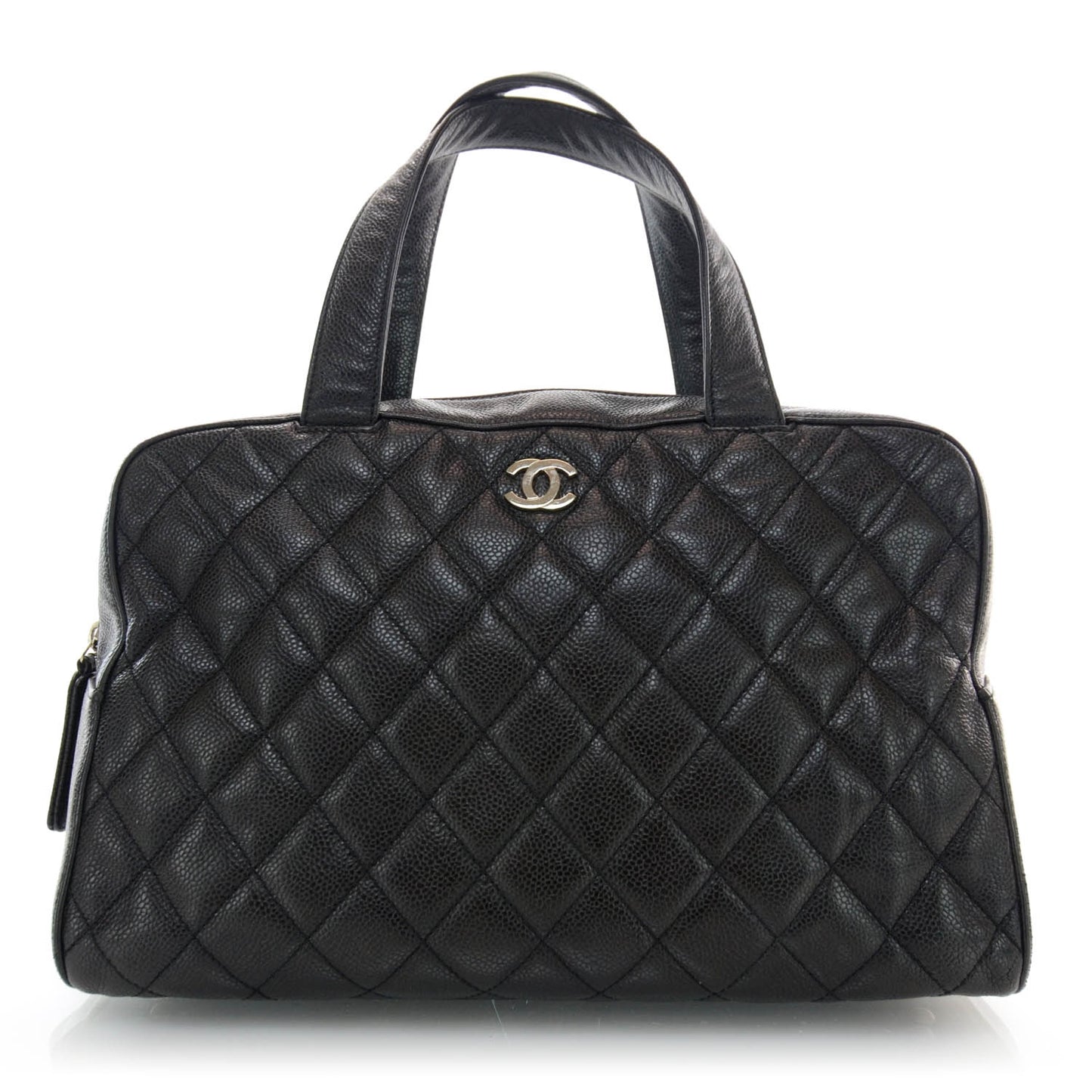 Caviar Quilted Bowler Black
