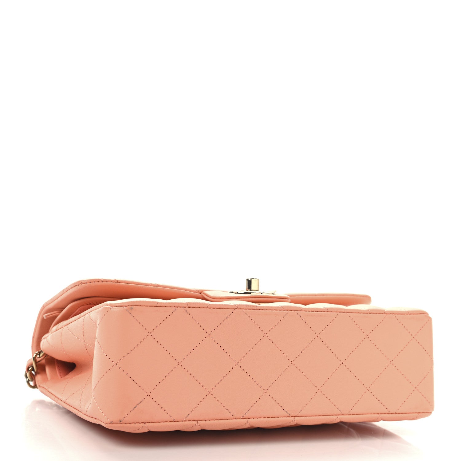 Chanel Lambskin Quilted Small Double Flap Light Orange 4 of 13