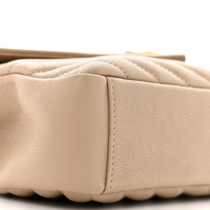 Saint Laurent Sheepskin Matelasse Chevron Monogram Medium College Bag Dark Beige 9 of 15