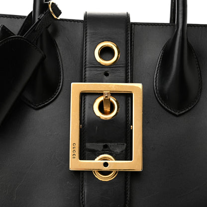 Gucci Calfskin Medium Lady Buckle Top Handle Bag Black 7 of 13