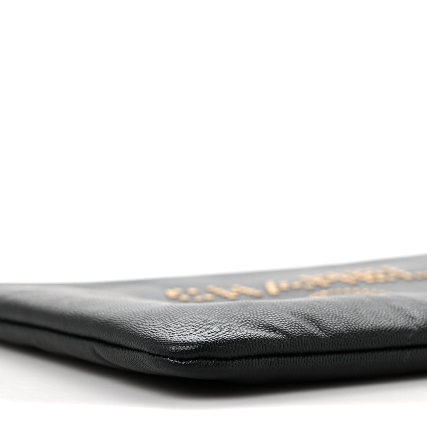 Caviar Studded Medium Deauville Pouch Black