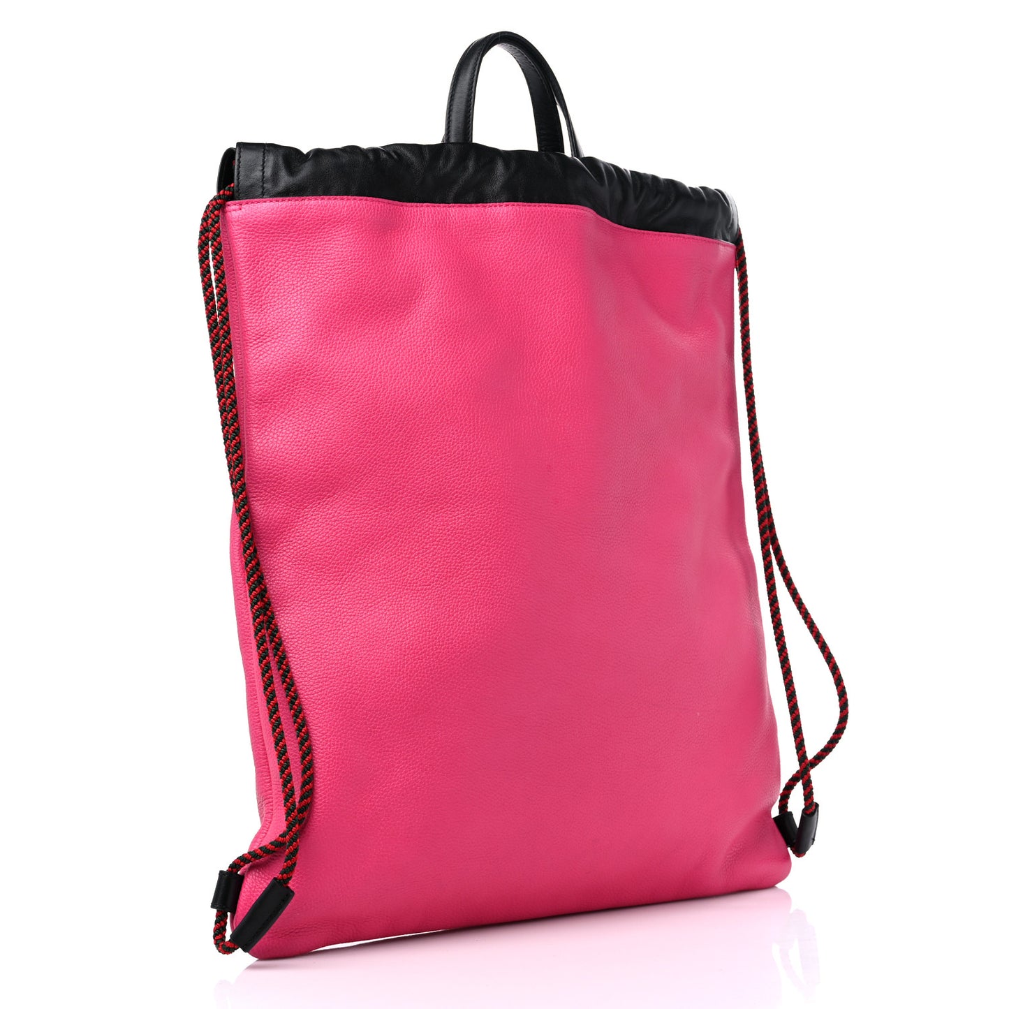 Grained Calfskin Logo Drawstring Backpack Box Pink Green Black