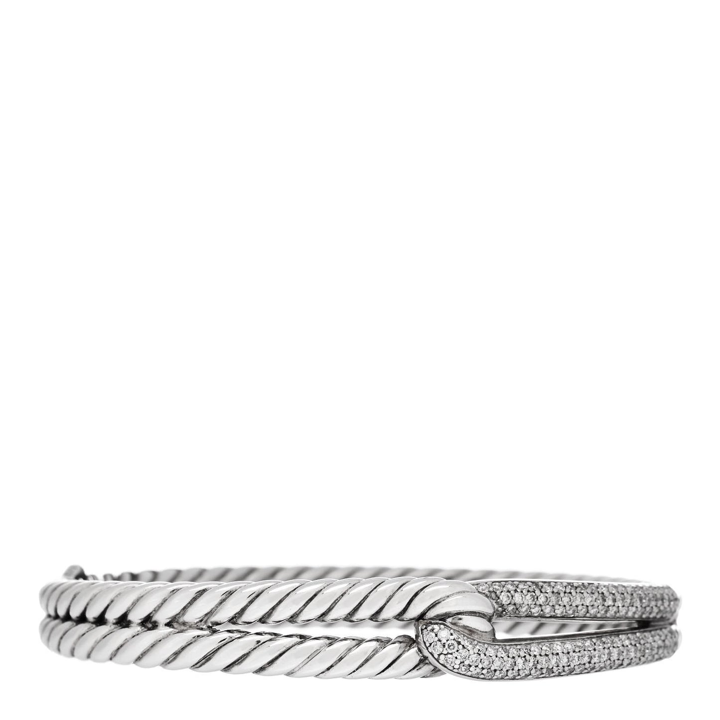 Sterling Silver Diamond Pave 10mm Single Loop Labyrinth Bracelet