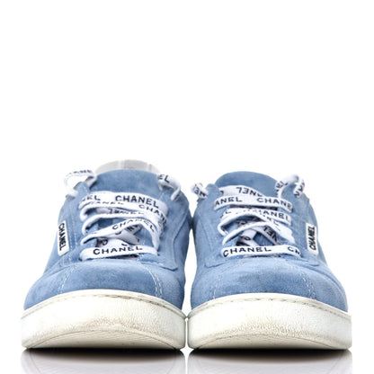 Chanel Suede Calfskin Sneakers 42 Light Blue 2 of 9