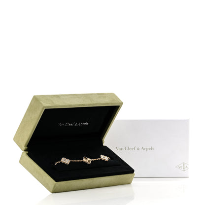 Van Cleef & Arpels 18K Yellow Gold Diamond 5 Motifs Guilloche Vintage Alhambra Bracelet 6 of 6