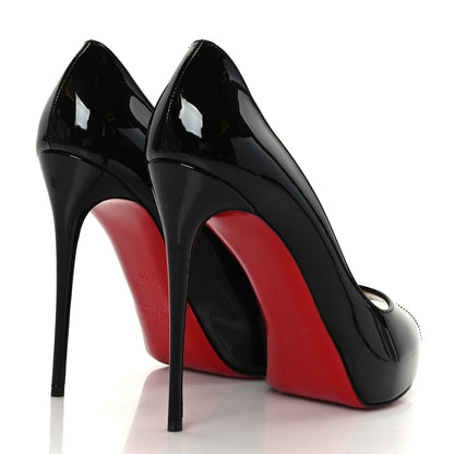 Christian Louboutin Patent New Very Prive 120 Peep Toe Pumps 39 Black Red 4 of 7