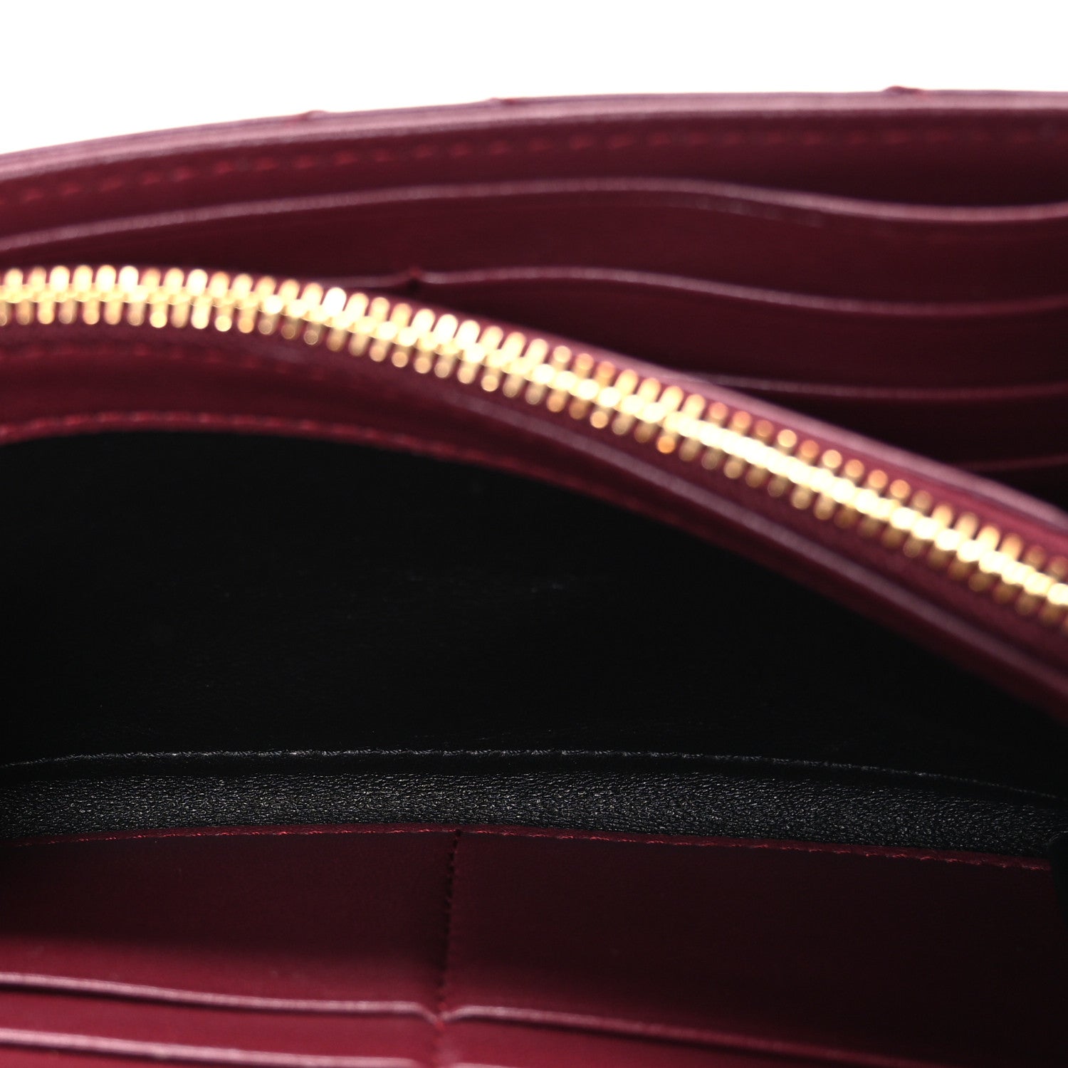 Saint Laurent Calfskin Matelasse Chevron Monogram Flap Wallet Dark Bordeaux 5 of 8