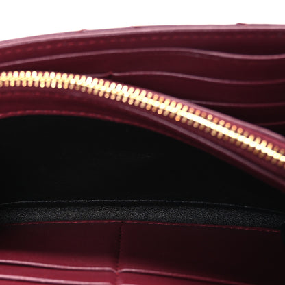 Saint Laurent Calfskin Matelasse Chevron Monogram Flap Wallet Dark Bordeaux 5 of 8